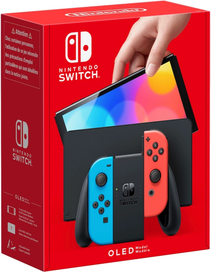 Nintendo Switch OLED Neonröd / Neonblå