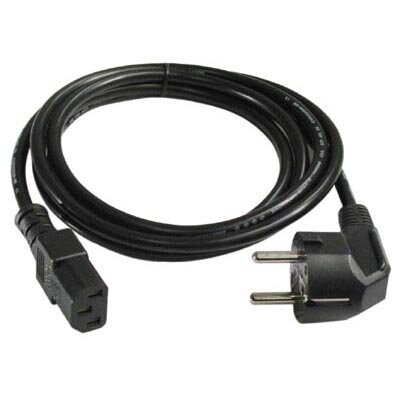Deltaco Vinklad Apparatkabel C13 - Svart / 3m