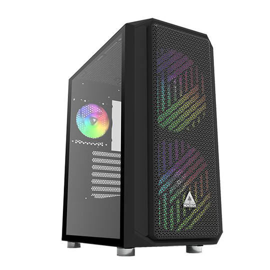 Montech AIR X Black - miditower / 2x 200mm ARGB + 120x mm ARGB / ARGB controller