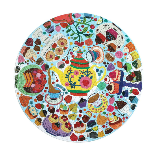 eeboo - Round Puzzle - Tea Party, 500 pc (EPZFTEA)