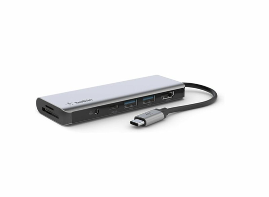 Belkin - Multiport Hub - USB C 7-in1 med 100W PD laddningsport