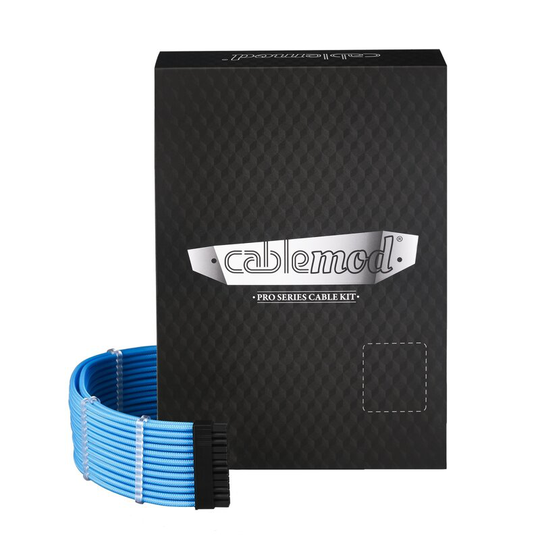 CableMod PRO ModMesh C-Series RMi RMx Cable Kit - ljusblå