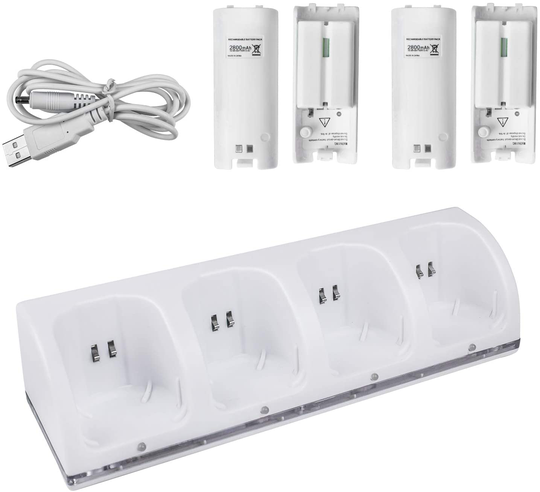 Quad Charger + 4 Batteries