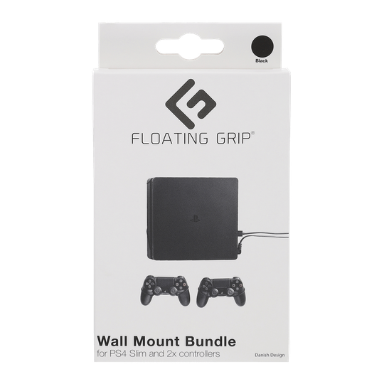 Floating Grip Playstation 4 Slim and Controller Wall Mount - Bundle (Black)