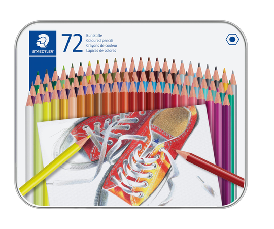 Staedtler Coloured pencil hexagonal in metal boks, 72 pc