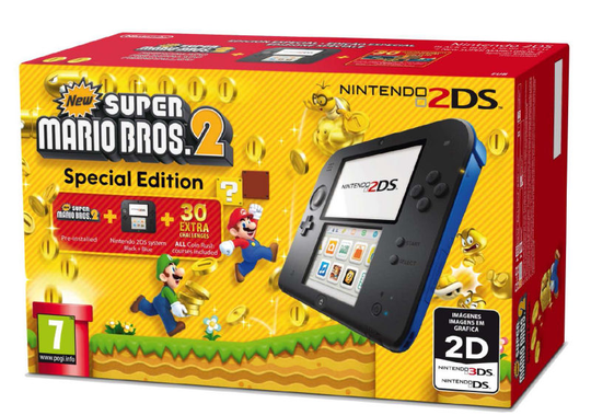 Nintendo 2DS Console - Black inkl. Super Mario Bros 2 Special Edition (Download)