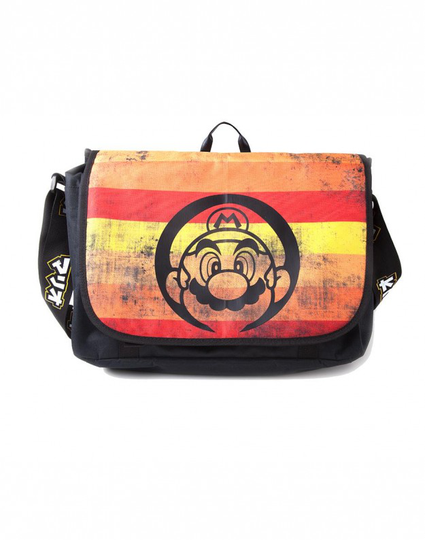 Nintendo Super Mario Retro Striped Messenger Bag